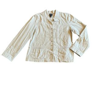 Eileen Fisher Light Beige Button Front Jacket